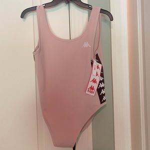 Kappa Low Back Bodysuit nude pink/black skin fit M